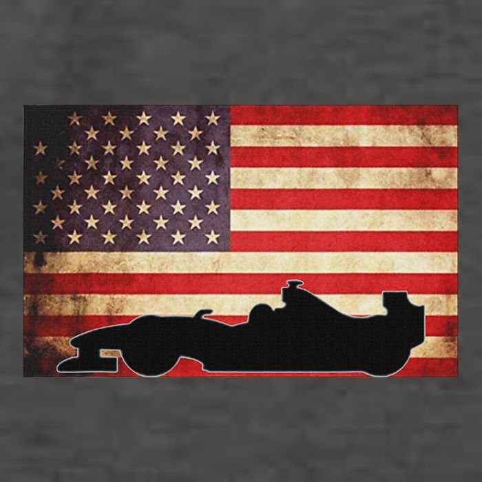 American Usa Flag Indy Car Fan Lover Racecar Formula Gift Vector Backpack