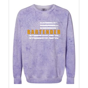 American Usa Flag Bartender Bartending Colorblast Crewneck Sweatshirt