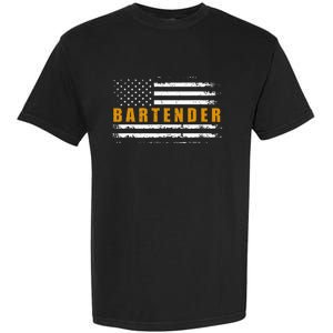 American Usa Flag Bartender Bartending Garment-Dyed Heavyweight T-Shirt