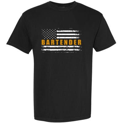 American Usa Flag Bartender Bartending Garment-Dyed Heavyweight T-Shirt