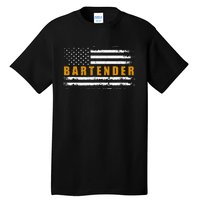 American Usa Flag Bartender Bartending Tall T-Shirt