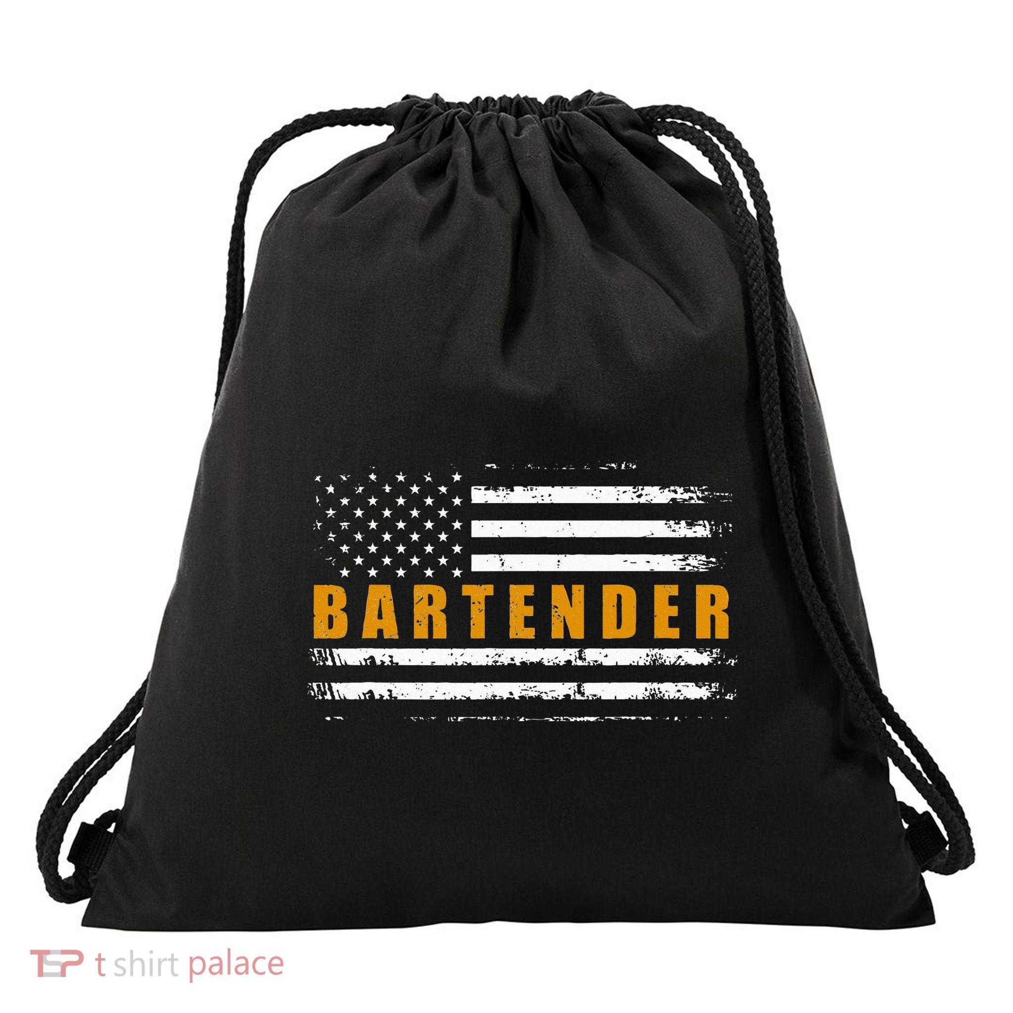 American Usa Flag Bartender Bartending Drawstring Bag