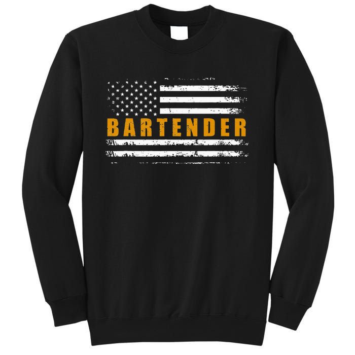 American Usa Flag Bartender Bartending Tall Sweatshirt