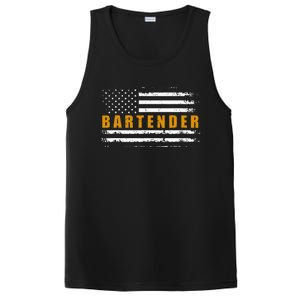 American Usa Flag Bartender Bartending PosiCharge Competitor Tank