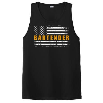 American Usa Flag Bartender Bartending PosiCharge Competitor Tank