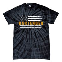 American Usa Flag Bartender Bartending Tie-Dye T-Shirt