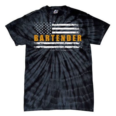 American Usa Flag Bartender Bartending Tie-Dye T-Shirt