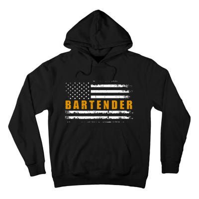 American Usa Flag Bartender Bartending Tall Hoodie