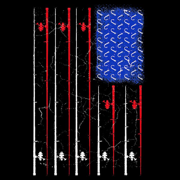 American US Flag Fishing Rod , Fisherman Top For Him Doggie Tank