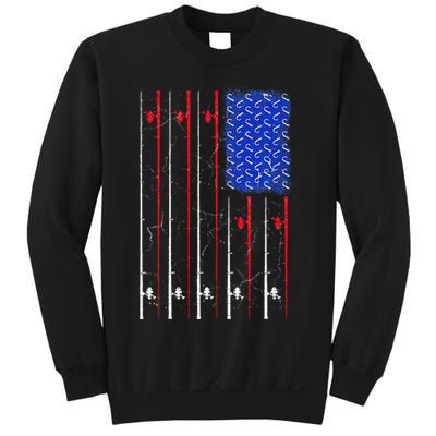 American US Flag Fishing Rod , Fisherman Top For Him Sweatshirt