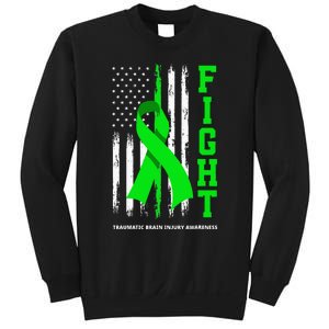 American US Flag Fight Traumatic Brain Injury Awareness Sweatshirt