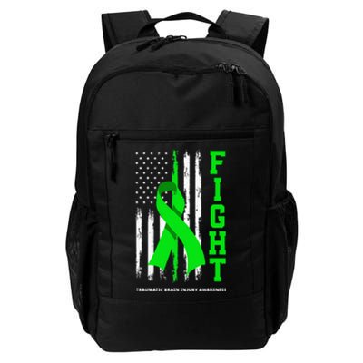 American US Flag Fight Traumatic Brain Injury Awareness Daily Commute Backpack