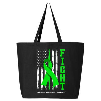 American US Flag Fight Traumatic Brain Injury Awareness 25L Jumbo Tote