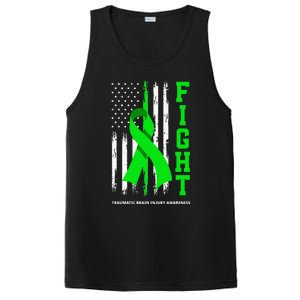 American US Flag Fight Traumatic Brain Injury Awareness PosiCharge Competitor Tank