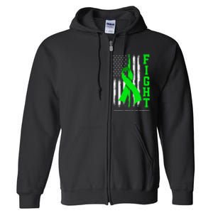 American US Flag Fight Traumatic Brain Injury Awareness Full Zip Hoodie