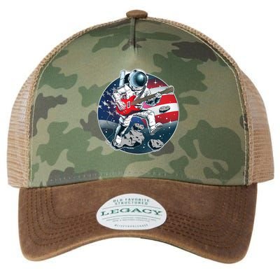 American USA Flag Rocking Space Astronaut Legacy Tie Dye Trucker Hat