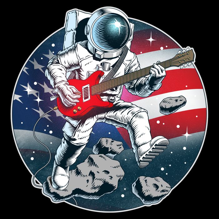 American USA Flag Rocking Space Astronaut City Backpack