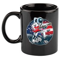 American USA Flag Rocking Space Astronaut 11oz C Handle Ceramic Mug