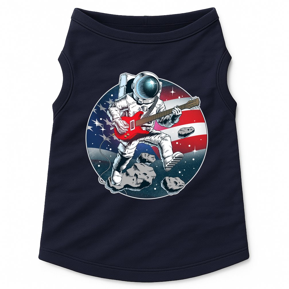 American USA Flag Rocking Space Astronaut Doggie Tank