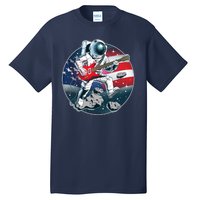 American USA Flag Rocking Space Astronaut Tall T-Shirt