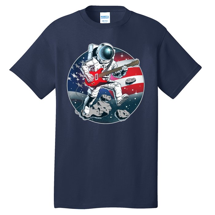 American USA Flag Rocking Space Astronaut Tall T-Shirt