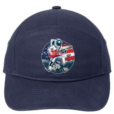 American USA Flag Rocking Space Astronaut 7-Panel Snapback Hat