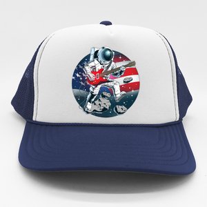 American USA Flag Rocking Space Astronaut Trucker Hat