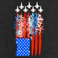 American Usa Flag Fireworks Fighter Jets 11oz C Handle Ceramic Mug