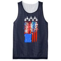 American Usa Flag Fireworks Fighter Jets Mesh Reversible Basketball Jersey Tank