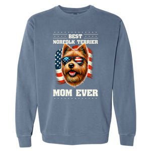 American Usa Flag Norfolk Terrier Terriers 4th Of July Garment-Dyed Sweatshirt