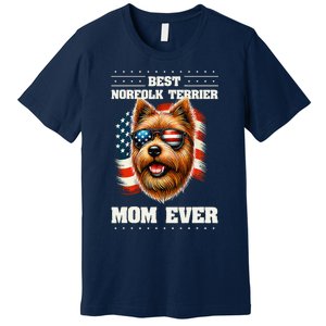 American Usa Flag Norfolk Terrier Terriers 4th Of July Premium T-Shirt