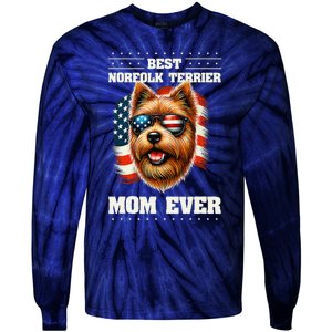 American Usa Flag Norfolk Terrier Terriers 4th Of July Tie-Dye Long Sleeve Shirt