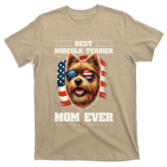 American Usa Flag Norfolk Terrier Terriers 4th Of July T-Shirt