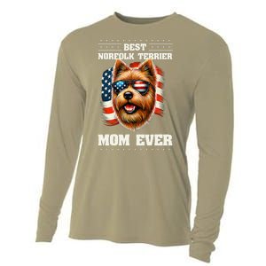 American Usa Flag Norfolk Terrier Terriers 4th Of July Cooling Performance Long Sleeve Crew