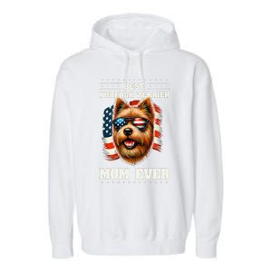 American Usa Flag Norfolk Terrier Terriers 4th Of July Garment-Dyed Fleece Hoodie