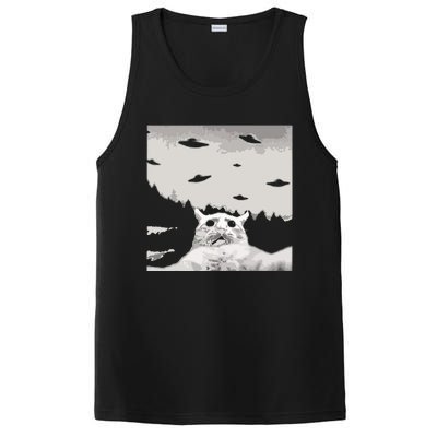 Alien UFO Funny Cat PosiCharge Competitor Tank