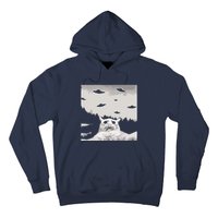 Alien UFO Funny Cat Hoodie