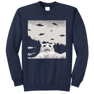 Alien UFO Funny Cat Sweatshirt