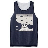 Alien UFO Funny Cat Mesh Reversible Basketball Jersey Tank