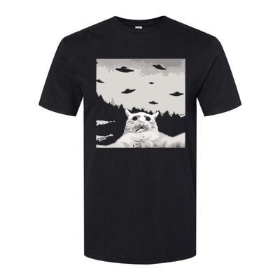 Alien UFO Funny Cat Softstyle CVC T-Shirt