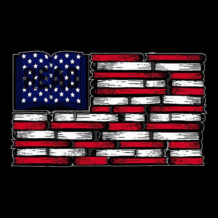 America Us Flag Books Library Reading For Book Lover Reader 7-Panel Snapback Hat