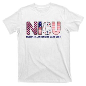 American USA Flag NICU Nurse 4th Of July Funny Nurse Life T-Shirt