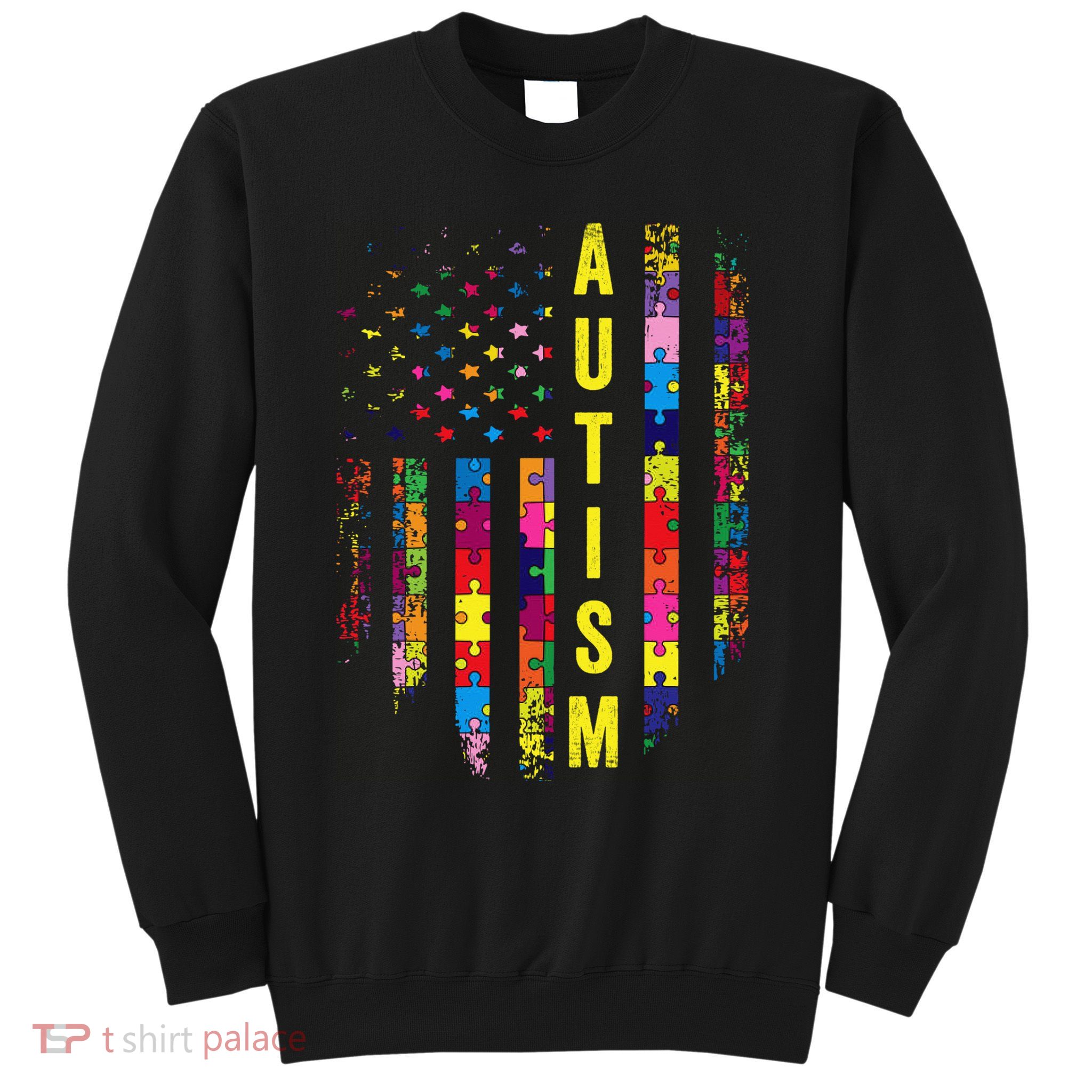 Autism USA Flag Autistic Awareness Pride Month Sweatshirt