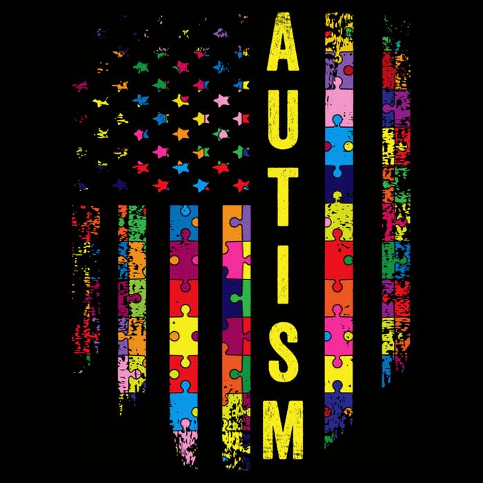 Autism USA Flag Autistic Awareness Pride Month Polo