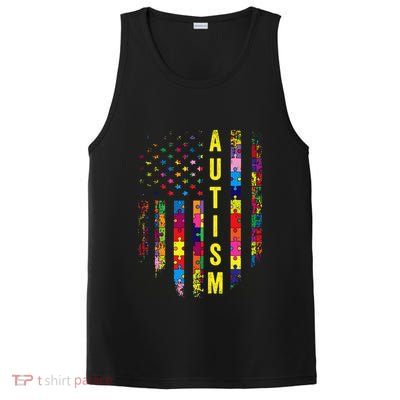 Autism USA Flag Autistic Awareness Pride Month PosiCharge Competitor Tank