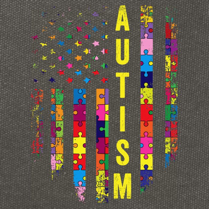 Autism USA Flag Autistic Awareness Pride Month Cotton Canvas Backpack