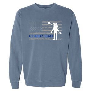 American Us Flag Cheer Dad 4th Of July FatherS Day Funny Gift Garment-Dyed Sweatshirt