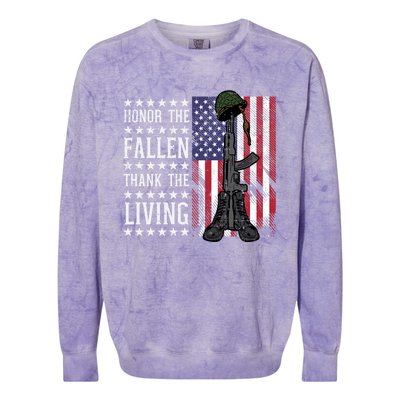 American Us Flag Honor The Fallen Thank Living Memorial Day Gift Colorblast Crewneck Sweatshirt