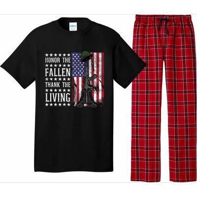 American Us Flag Honor The Fallen Thank Living Memorial Day Gift Pajama Set