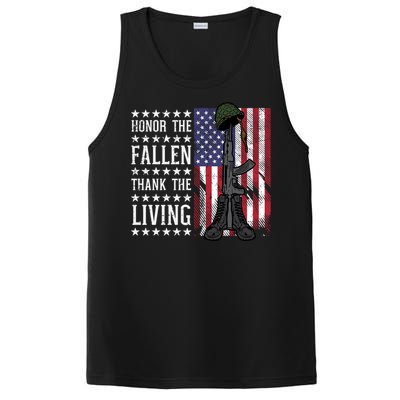 American Us Flag Honor The Fallen Thank Living Memorial Day Gift PosiCharge Competitor Tank